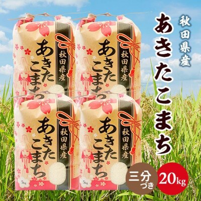 あきたこまち 20kg【3分づき】秋田県産 こまちライン 精米