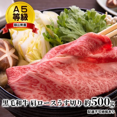 A5等級 黒毛 和牛 肩ロース うす切り 約500g 岡山県産[No.5735-1653]