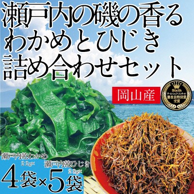 瀬戸内で採れた島磯香るわかめ 22g×4袋とひじき28g×5袋 セット[No.5735-1287]