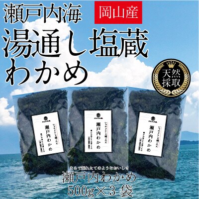 湯通し塩蔵 瀬戸内 わかめ 500g×3袋【岡山 瀬戸内海 天然 塩蔵】[No.5735-1281]