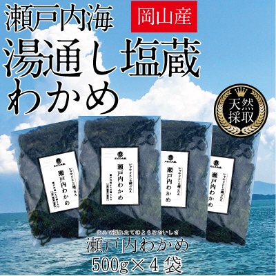 湯通し塩蔵 瀬戸内 わかめ 500g×4袋【岡山 瀬戸内海 天然 塩蔵】[No.5735-1282]