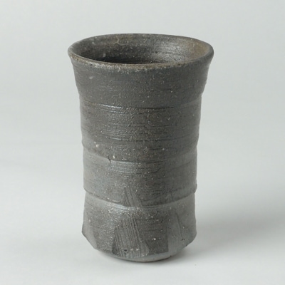 寒風須恵器 ビアマグ(作:末廣 学)[No.5735-1954]