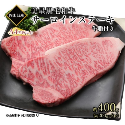 黒毛和牛 サーロインステーキ 約200g×2パック A4等級以上 牛脂付[No.5735-1969]
