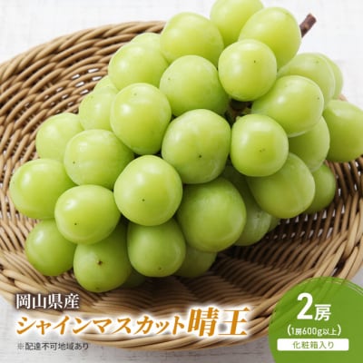 シャインマスカット晴王 2房(1房600g以上) 化粧箱入り 岡山県産 [No.5735-2047]
