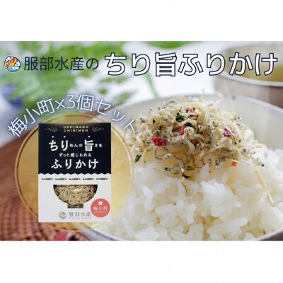 服部水産の ちり旨ふりかけ 梅小町 3個セット 牛窓ちりめん使用 [No.5735-3299]