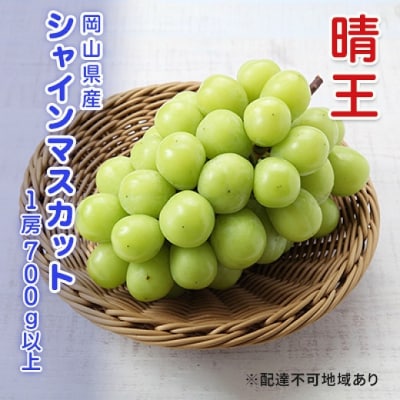 【先行受付】シャインマスカット晴王 1房(700g以上) 岡山県産[No.5735-3303]