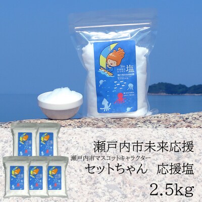 セットちゃん 応援塩 2.5kg(500g×5袋) フレーク塩 瀬戸内市[No.5735-3373]
