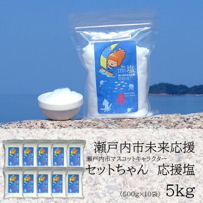 セットちゃん 応援塩 5kg (500g×10袋)フレーク塩 瀬戸内市 [No.5735-3374]
