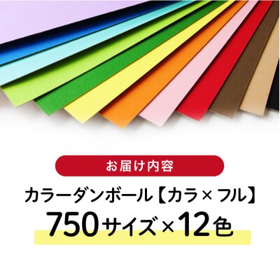 カラーダンボール【カラ × フル】12色セット 750サイズ