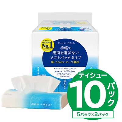 エリエール +Water(プラスウォーター)ソフトパックティシュー　120W5P×2パック
