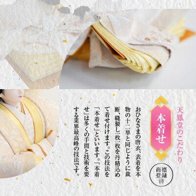 【収納飾りセット“白木抜桜”】京都西陣織 春彩 女郎花ひな人形セット H067-168