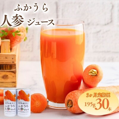 3カ月定期便 ふかうら 人参 ジュース 195g 30本 