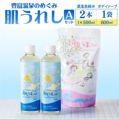 豊富温泉 濃縮温泉水サロベツ大地恵泉 (500ml×2本) & ボディーソープ (600ml×1個)