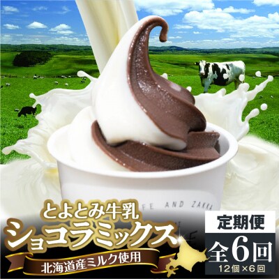 【6か月定期便】とよとみ牛乳ソフトクリーム【ショコラミックス 120ml×12個】