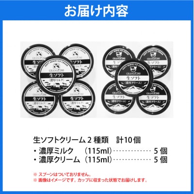 生ソフトクリーム【濃厚クリーム/濃厚ミルク】計10個