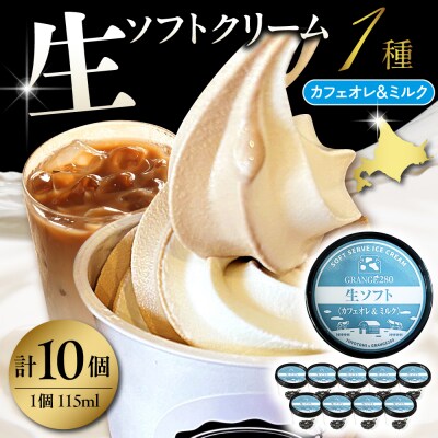 生ソフトクリーム【カフェオレ&ミルク】 計10個