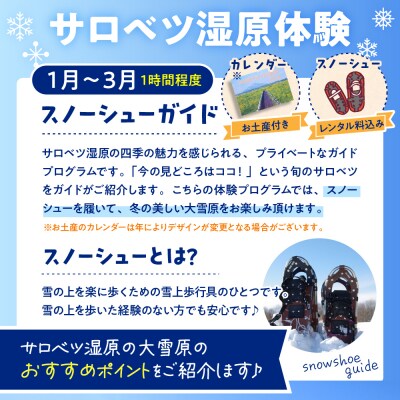 サロベツ湿原体験!スノーシューガイド 1名様 【1～3月】