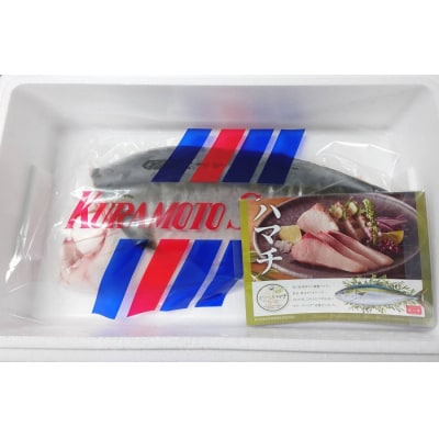 オリーブハマチ　冷凍　カマ・鱗付き半身1枚　約1.5kg(原体4.6kg)【A-107】