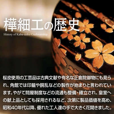 角館樺細工《樺細工 八柳》総皮茶筒 煎茶君 桜吹雪 茶みセット|02_kdk-115001