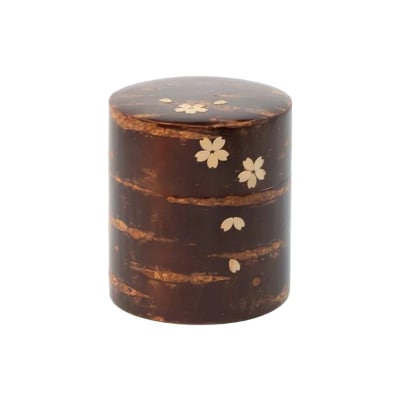 角館樺細工《樺細工 八柳》 茶缶 平型 150g 無地桜|02_kdk-916001