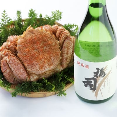 福司北海道産米純米酒と毛がに400gのセット ふるさと納税 かに 蟹 酒 F4F-5345