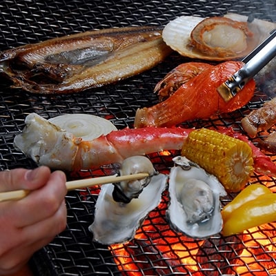 【釧路の炉端】 本格炭火焼レストラン 炉ばた「煉瓦」お食事券(9,000円分) F4F-1109