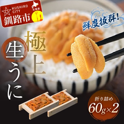  生うに折60g×2【鮮度抜群!生えぞバフンうに】 F4F-3205