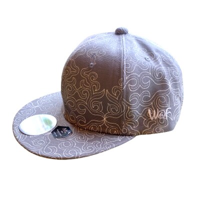AINU CAP アイヌ 文様 キャップ 帽子 XL グレー F5F-0204
