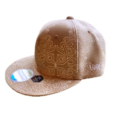AINU CAP アイヌ 文様 キャップ 帽子 XL ベージュ F5F-0205