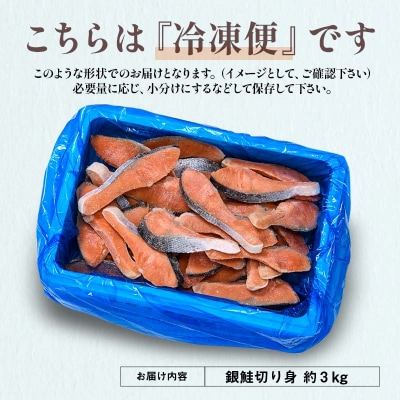 【特選】特盛銀鮭切り身 約3kg サケ さけ 銀鮭 ぎんしゃけ ご飯のお供 北海道 F4F-2252