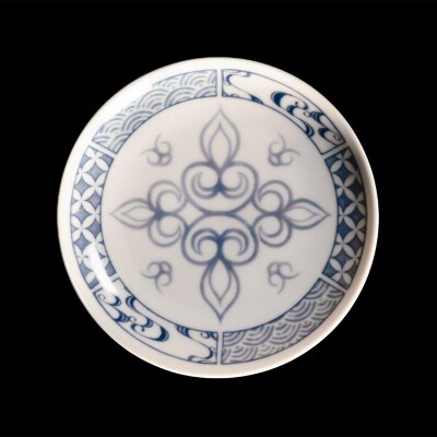 AINU×有田焼 染付皿 3枚 セット ERIKAデザイン アイヌ 阿寒 民芸品 F4F-2581