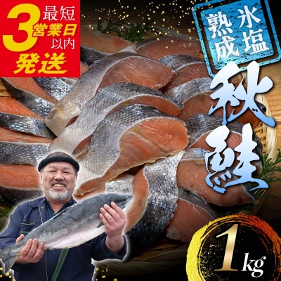 【北海道産】マルア阿部商店特選 氷塩熟成 秋鮭切身 16切 (4枚入×4袋) 