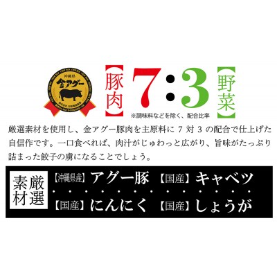 沖縄県産　金アグー　肉餃子　大容量　96個入り　12個×8パック