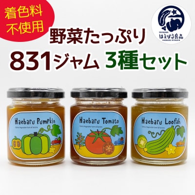 着色料不使用!!野菜たっぷり「831(野菜)ジャム」3種セット