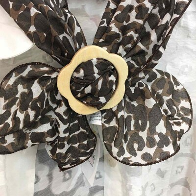 天然木のストールリング 小花(白色)母の日 プレゼント 敬老の 日ギフト 雑貨 F4F-7996