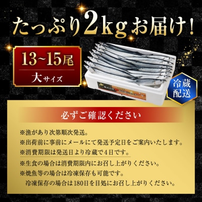 期間限定 新鮮 生さんま 2kg 13～15尾 【2026年10月上旬より発送開始】