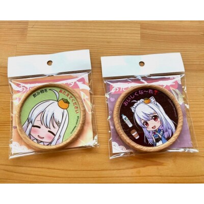 おたねちゃん木製オリジナルコースター2個セット スタジオビーチ 1059