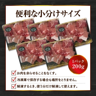 【えりも町生まれ 四元豚】ゆめの大地豚肉切落し(モモ・ウデこま肉)200g×8パック　計1.6kg