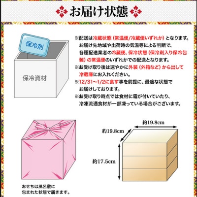 【京都祇園 華舞】三段冷蔵おせち「富の舞」約4~5人前|本格料亭おせち 豪華 華やか 贅沢 大人気