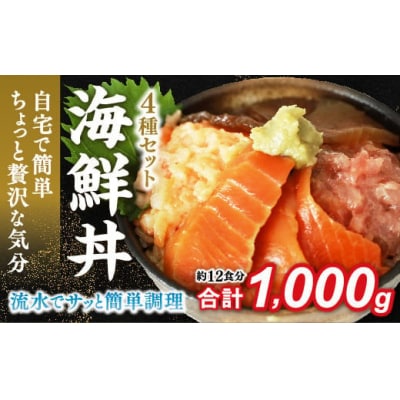 海鮮丼4品人気セット　1kg(ネギトロ他3品) D620