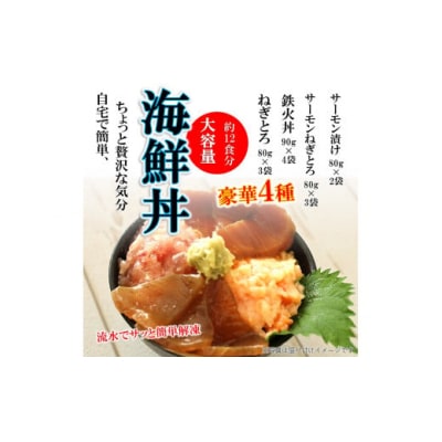 海鮮丼4品人気セット　1kg(ネギトロ他3品) D620