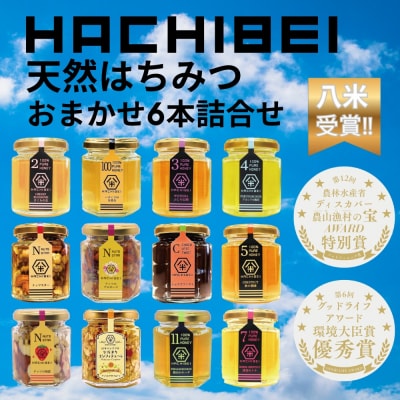 HACHIBEI 新潟県産天然はちみつ おまかせ6本詰め合わせセット