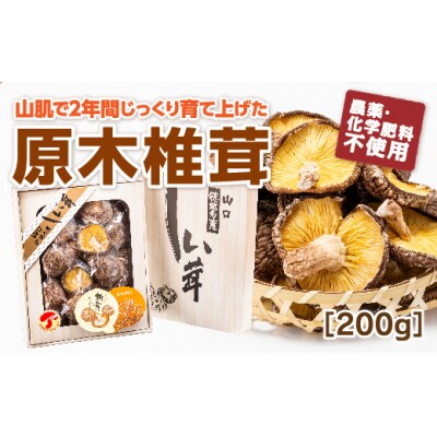 山口徳地産原木栽培乾しいたけ200g D627