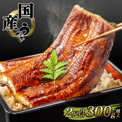 国産 うなぎ 蒲焼き 境町秘伝のタレ 4度焼きあげ 2尾 計300g以上 簡易包装 タレ 山椒 付き