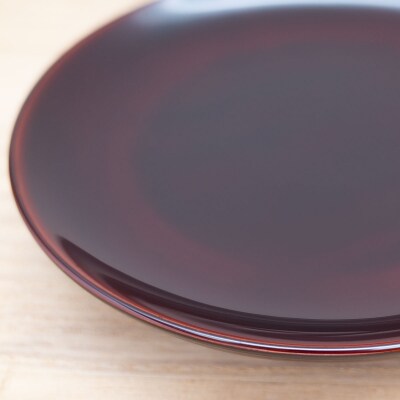 六寸皿 ( 溜 )《 川連漆器 》/ 伝統的工芸品[B3-92004]