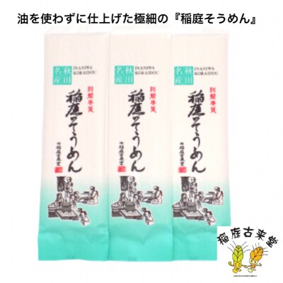 稲庭古来そうめん　お徳用袋入り160g×3袋[J14027]