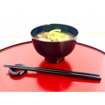 川連漆器　夫婦鉄鉢椀(本溜内黒・皆朱)紙箱入[H8-55012]