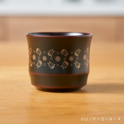 クレヨンしんちゃん 川連漆器カップ 雪柄 黒[C3-167001]