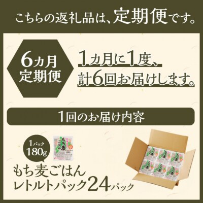 6カ月連続お届け【ごはんで腸活】もち麦ごはんレトルト24パック-