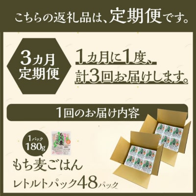 3カ月連続お届け【ごはんで腸活】もち麦ごはんレトルト48パック-